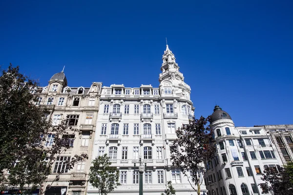 View Historical Buildings Liberation Square Praca Liberdade Porto Portugal — Stock Photo, Image