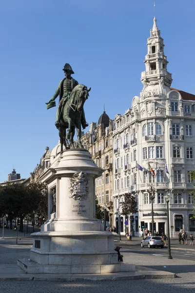 Monument Roi Pierre Sur Place Liberté Place Liberté Liberté Portugais — Photo