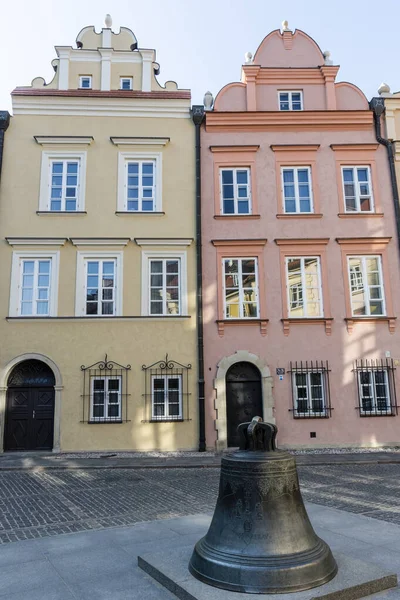 Fasader Färgglada Gamla Medeltida Hus Stare Miasto Warszawa Gamla Stan — Stockfoto