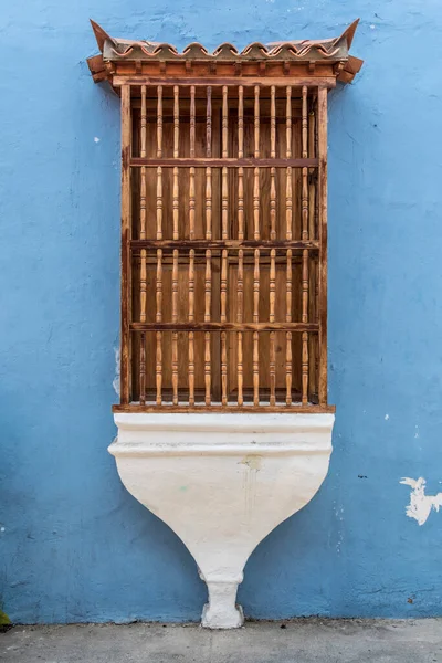 Facade Colorful Colonial House Old Center Cartagena Indias Colombia South — Stock Photo, Image