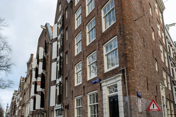 Centro Histórico Canais Amsterdã Tempo Inverno Noord Holland Holanda Europa — Fotografia de Stock