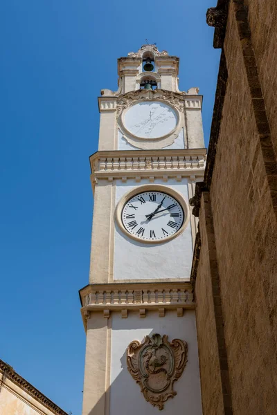 Klocktornet Basicila Katedralen Agata Gallipoli Puglia Italien Europa — Stockfoto