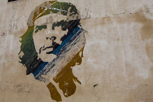 Muurschildering Van Ernesto Che Guevara Het Centrum Van Havana Cuba — Stockfoto