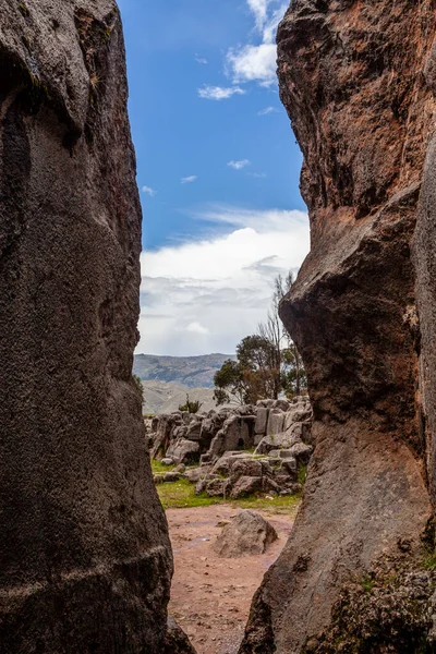 Außenansicht Der Rituellen Qenqo Höhle Der Nähe Von Cuzco Peru — Stockfoto