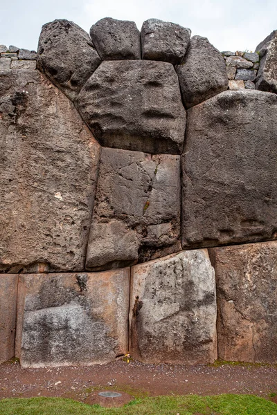 Stone Wall Sacsaywaman Old Inca Fortress Cuzco Peru South America — 图库照片