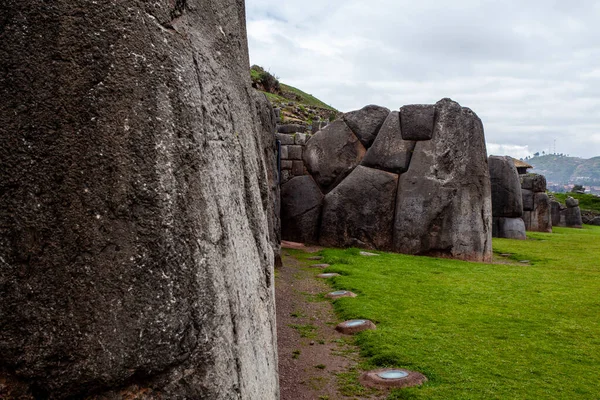 Stone Wall Sacsaywaman Old Inca Fortress Cuzco Peru South America — 图库照片