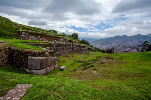 Stone Wall Sacsaywaman Old Inca Fortress Cuzco Peru South America — Stock Photo, Image