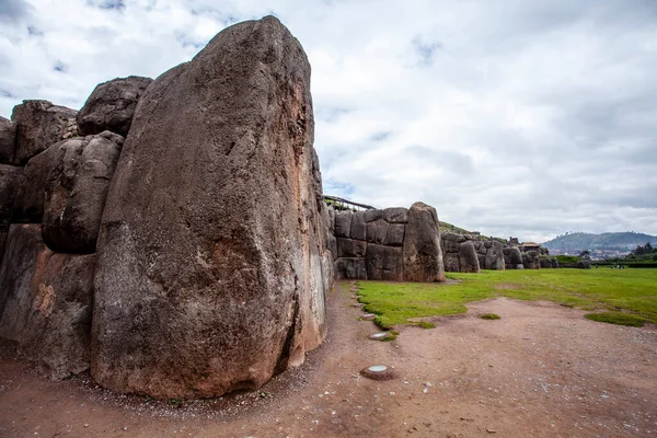 Каменная Стена Sacsaywaman Старая Крепость Inca Cuzco Перу Южная Америка — стоковое фото