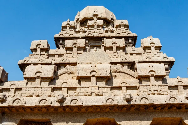 Pancha Rathas Pięć Rathas Mamallapuram Unesco Światowego Dziedzictwa Unesco Tamil — Zdjęcie stockowe