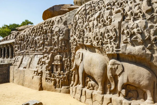 Arjuna Penance Mamallapuram Unesco World Heritage Site Tamil Nadu South — Stock Photo, Image