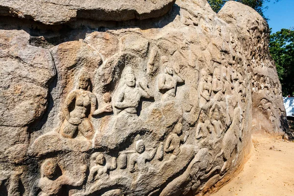 Τιμωρία Της Arjuna Στο Mamallapuram Ένα Μνημείο Παγκόσμιας Κληρονομιάς Της — Φωτογραφία Αρχείου