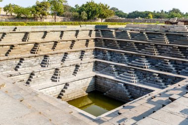 Mahanavani Dibba 'da hamam, Hampi, Karnataka, Hindistan, Asya