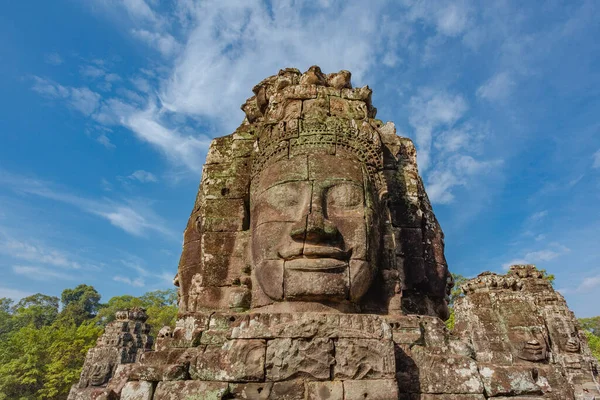 Obří Tváře Chrámu Prasat Bayon Angkor Thom Angkor Provincie Siem — Stock fotografie