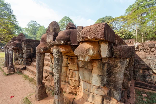 Taras Słoni Angkor Thom Angkor Siem Reap Kambodża Azja Południowo — Zdjęcie stockowe