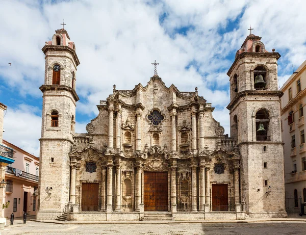 Facade Havana Cathedral Old Havana Cuba — Stock Photo, Image