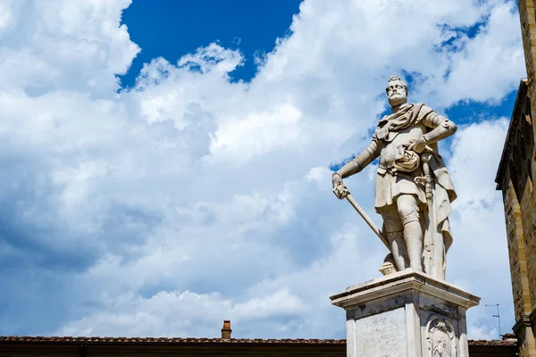 Statua Ferdinando Medici Granduca Toscana Partire Dal Duomo Arezzo Nel — Foto Stock