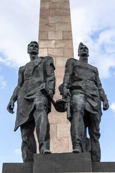 Μνημείο Geroicheskim Zashchitnikam Leningrada Στην Αγία Πετρούπολη Ρωσία Ευρώπη — Φωτογραφία Αρχείου