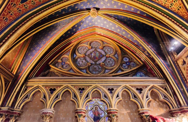 Interior Capela Sainte Ile Cite Paris França Europa — Fotografia de Stock