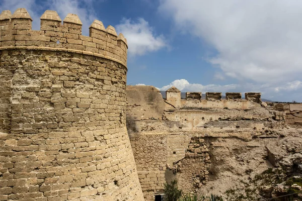 Muur Van Alcazaba Van Almera Een Versterkt Complex Almera Andalusië — Stockfoto