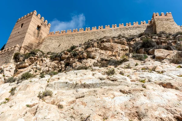 Muur Van Alcazaba Van Almeria Een Versterkt Complex Almera Andalusië — Stockfoto