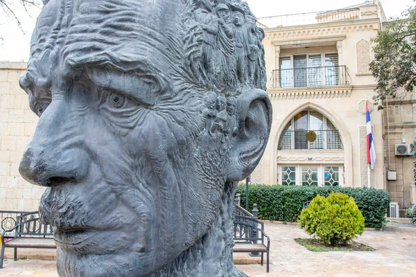 Denkmal Der Vahid Statue Alten Zentrum Von Baku Aserbaidschan — Stockfoto