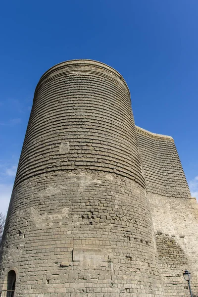 Exterior Torre Maidan Qiz Qalasi Patrimônio Mundial Unesco Baku Azerbaijão — Fotografia de Stock