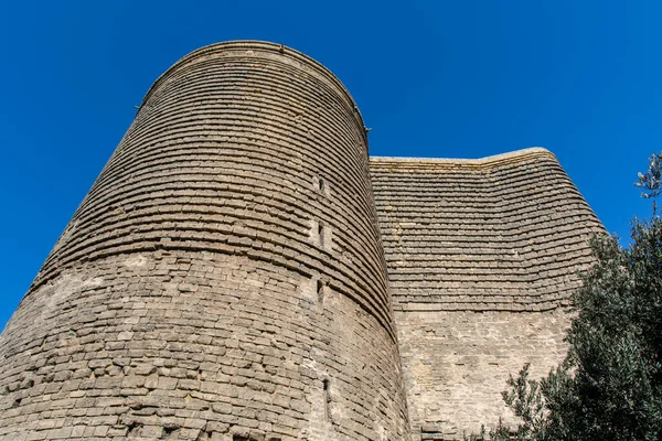 Außenansicht Des Maidan Turms Qiz Qalasi Unesco Weltkulturerbe Baku Aserbaidschan — Stockfoto