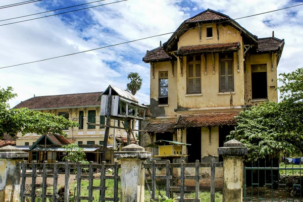 Center of Kampot - a rural town in Cambodia - Southeast Asia — Stock Photo, Image