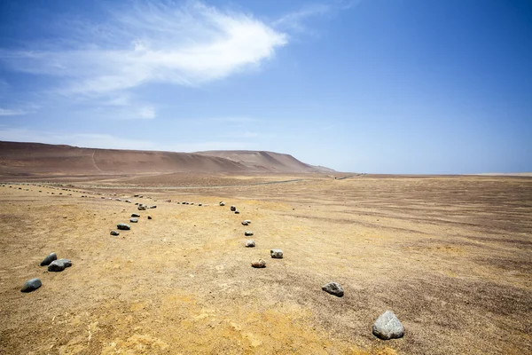 Desert next to the ocean in National Park Paracas in Ica, Peru, South America — Stock Photo, Image