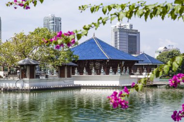 Seema Malak modern tapınak Beira göl - Colombo - Sri Lanka - Asya