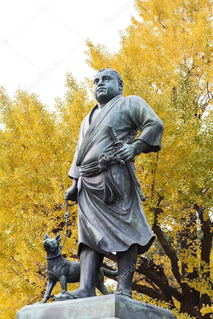 Statue of Saigo Takamori and his dog in Ueno Park - Toko - Japan