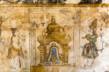 Duvar Brihadishwara Tapınağı Tanjore (Thanjavur) - Tamil Nadu - Güney Hindistan içinde