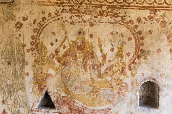 Väggmålning inne Brihadishwara templet i Tanjore (Indien) - Tamil Nadu - södra Indien — Stockfoto