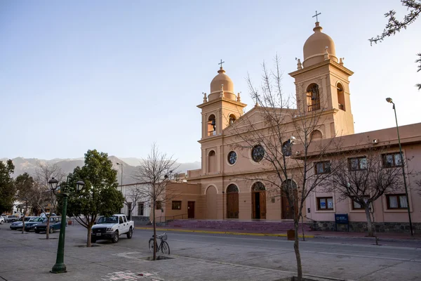 Homlokzat - Salta - Cafayate, Argentína - Dél-Amerika Senora del Rosario templom — Stock Fotó