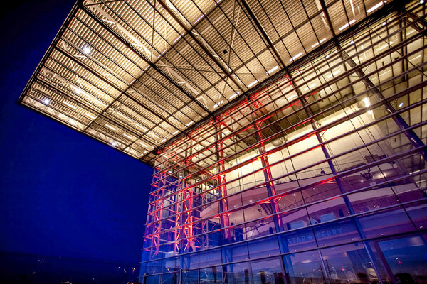 Facade of the Muziekgebouw aan het IJ concert building in Amsterdam - The Netherlands