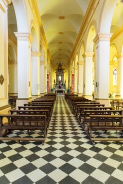 İç Iglesia Nuestra Senora demir kilisenin Cafayate, Salta Eyaleti, Kuzey Arjantin - Güney Amerika