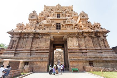 Brihadishwara tapınağın içine Tanjore (Thanjavur) Tamil Nadu, Güney Hindistan içinde