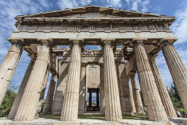 ΠΡΟΣΟΨΗ του το δωρικό ναό του Ηφαίστου στην αρχαία αγορά στην Αθήνα - Ευρώπη — Φωτογραφία Αρχείου