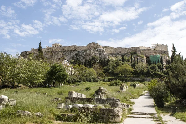 Vue de l'Acropole depuis l'Agora antique - Athènes - Grèce - Europe — Photo