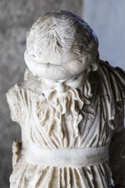 Marble statue of a man with a beard in Ancient Agora - Athens - Greece — Stock Photo, Image