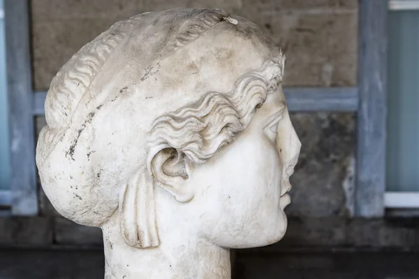 Marble head of a Greek woman, Ancient Agora, Athens, Greece — Stock Photo, Image