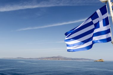 Denizin içinde belgili tanımlık geçmiş - Cyclades - Yunanistan - Europe Rüzgar Yunanistan bayrağı