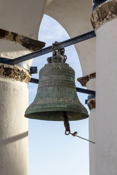 White Greek Orthodox churches in Oia (Ia) Santorini (Thera) - The Cyclades - Greece - Europe — Stock Photo, Image