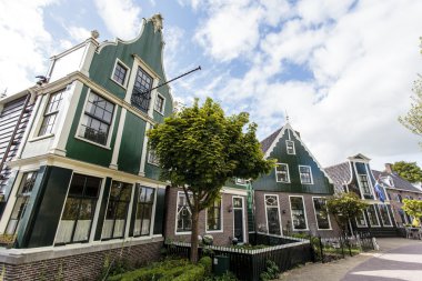 Kuzey Hollanda - Hollanda (Avrupa Zaanse Schans'a, yeşil ahşap evler)