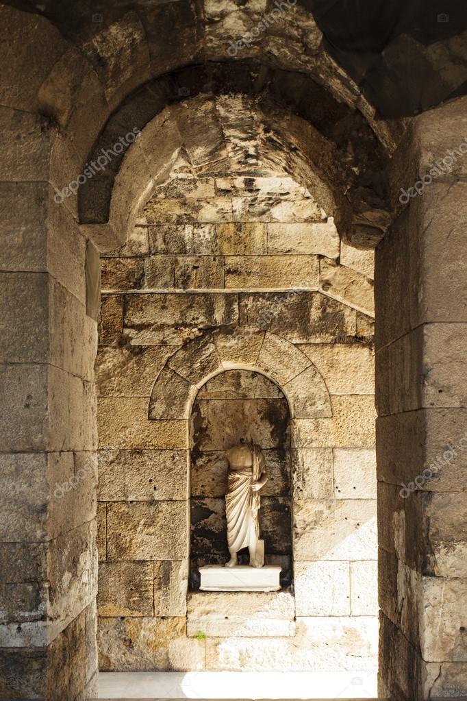 Interior Of The Ancient Greek Theater Odeon Of Herodes