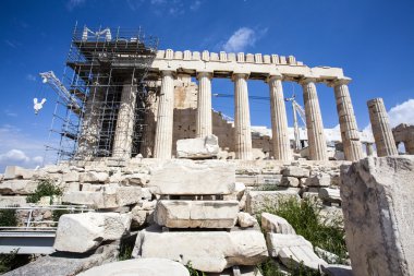 Harabeleri antik Yunan Parthenon Tapınağı - Akropol - Atina - Yunanistan - Avrupa