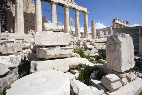 Romjai az ókori görög Parthenon templom - Acropolis - Athén - Görögország - Európa — Stock Fotó