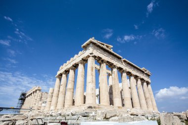 Harabeleri antik Yunan Parthenon Tapınağı - Akropol - Atina - Yunanistan - Avrupa