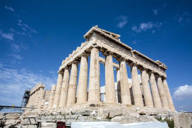 Harabeleri antik Yunan Parthenon Tapınağı - Akropol - Atina - Yunanistan - Avrupa
