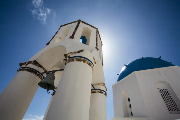 Bell tower of a Greek Orthodox church in Oia - Santorini - The Cyclades - Greece — Stock Photo, Image